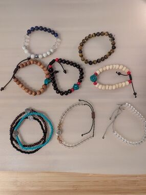 Bundle Of 10 Beaded Stackable Bracelets Unisex